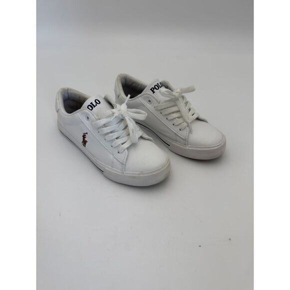 Polo By Ralph Lauren Women's Size 4 Easten II Faux-Leather Low-Top Sneaker White - Picture 1 of 6